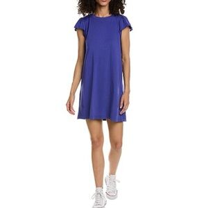 Michael Stars Dena Ruffle Sleeve A-line Dena dress 👗 in “Galaxy” Blue Mini Dress